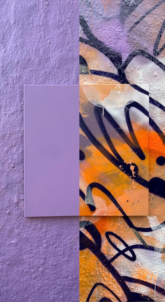 fragment de fresque street art Paris moyoshi oeuvre