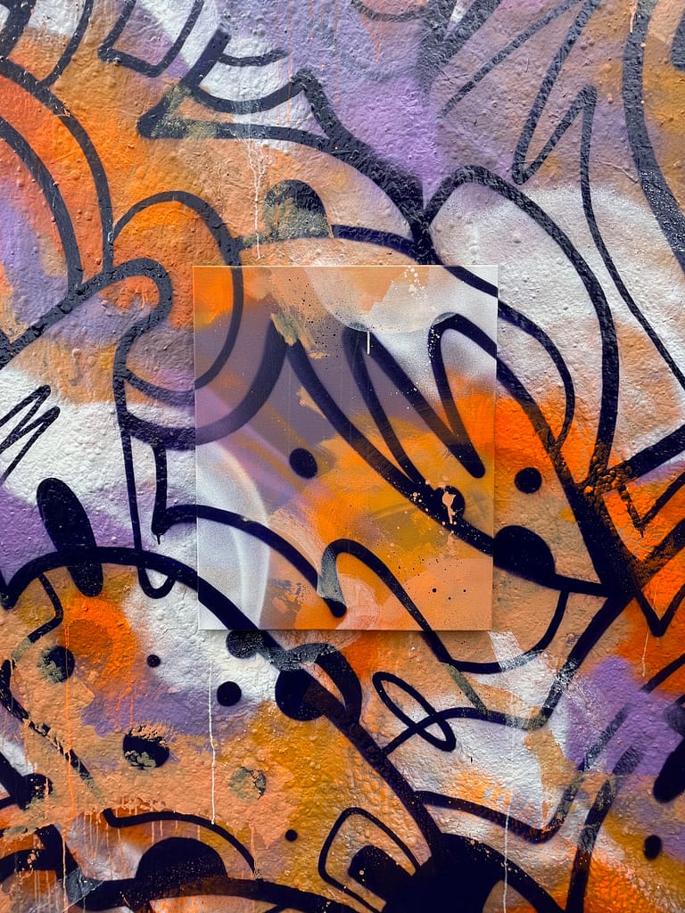 fragment de fresque street art Paris moyoshi oeuvre